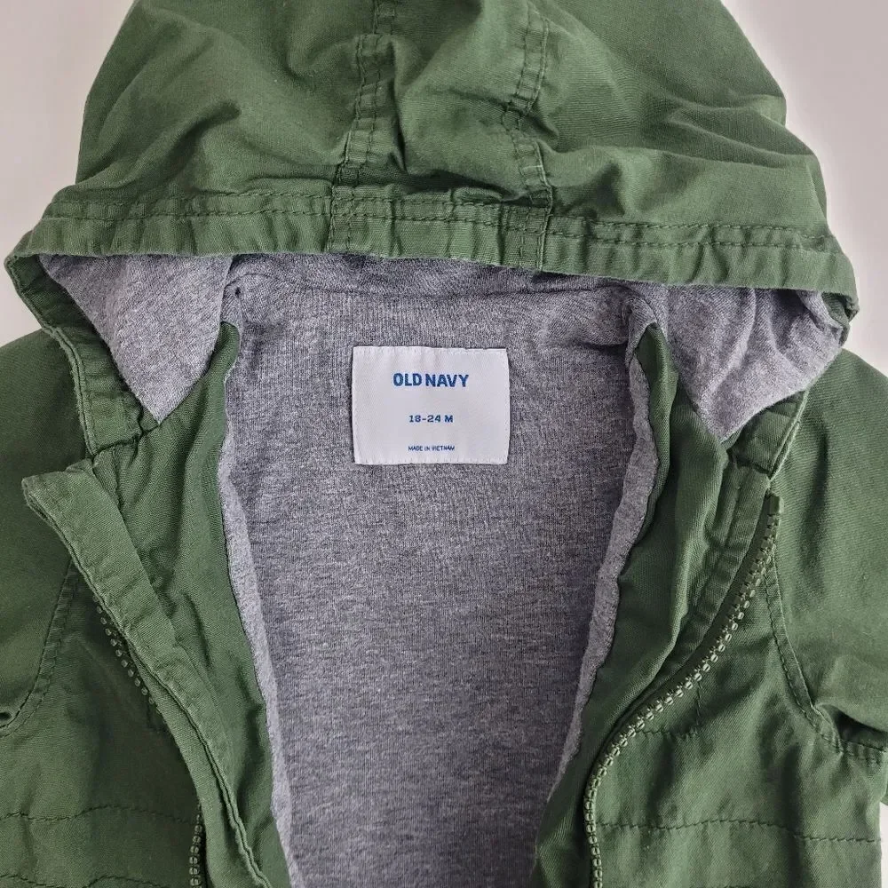 OLD NAVY 18-24mos toddler lined fatigues cargo jacket
